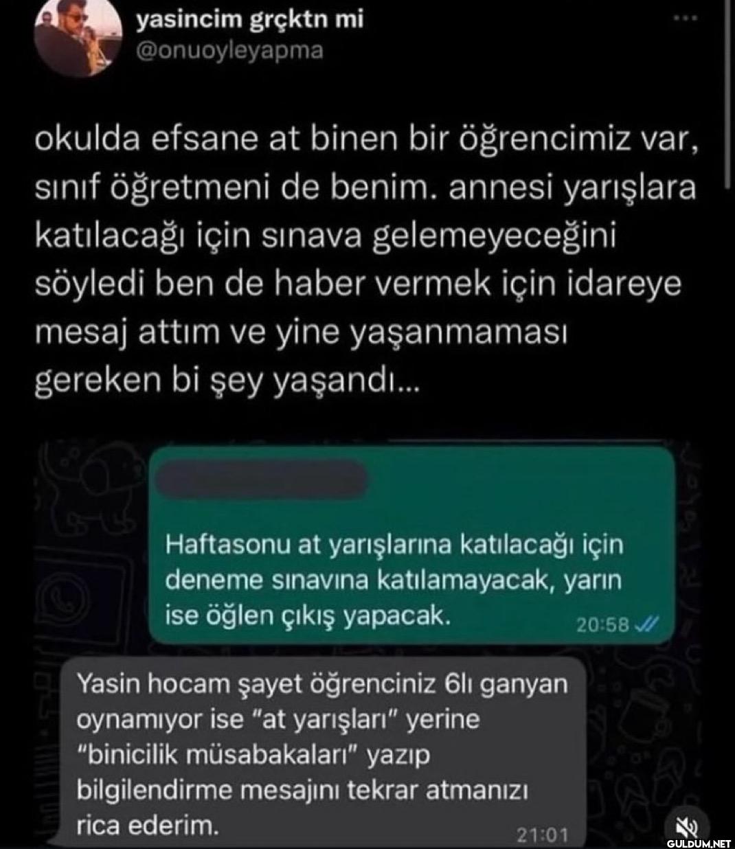 okulda efsane at binen bir...