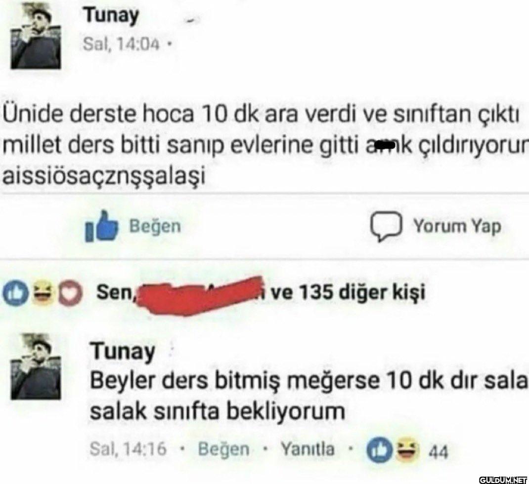 Tunay Sal, 14:04. Ünide...