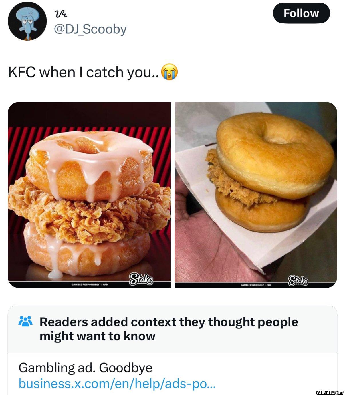 KFC when I catch you.....