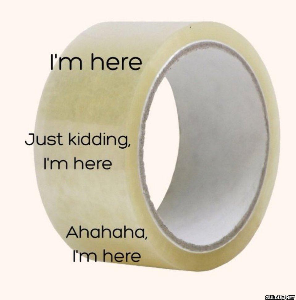 I'm here Just kidding, I'm...