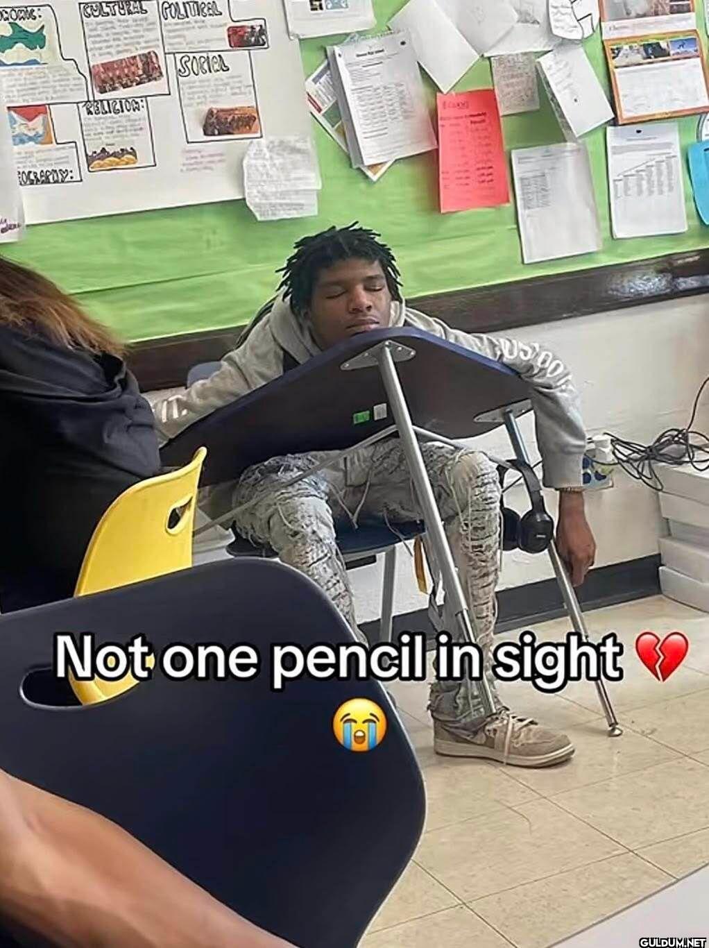 Not one pencil in sight
