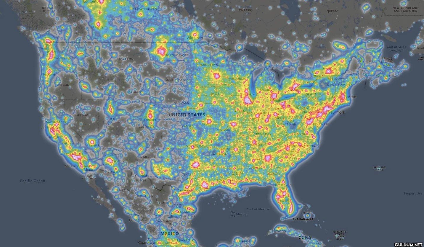 On a light pollution map...