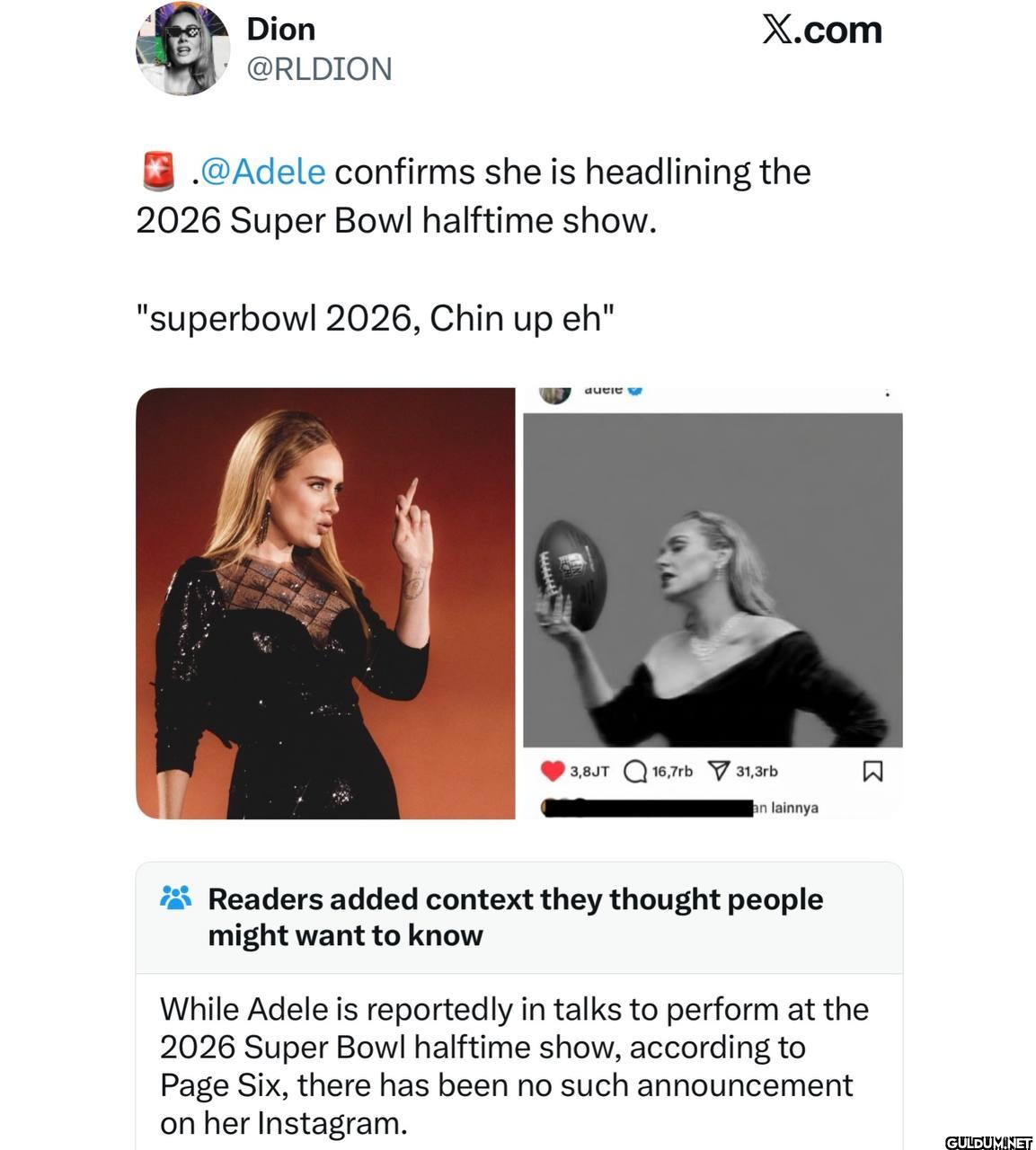 X.com .@Adele confirms she...