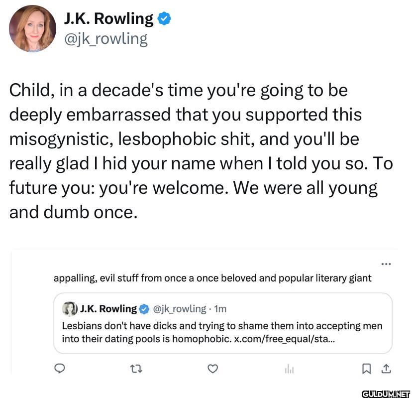 Child, in a decade's time...