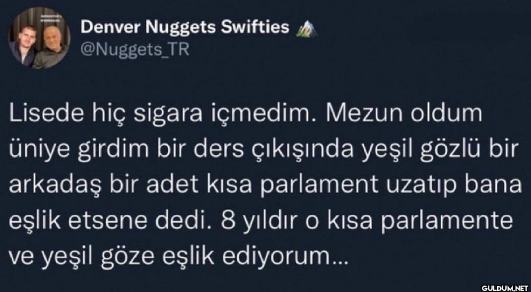 Lisede hiç sigara içmedim....