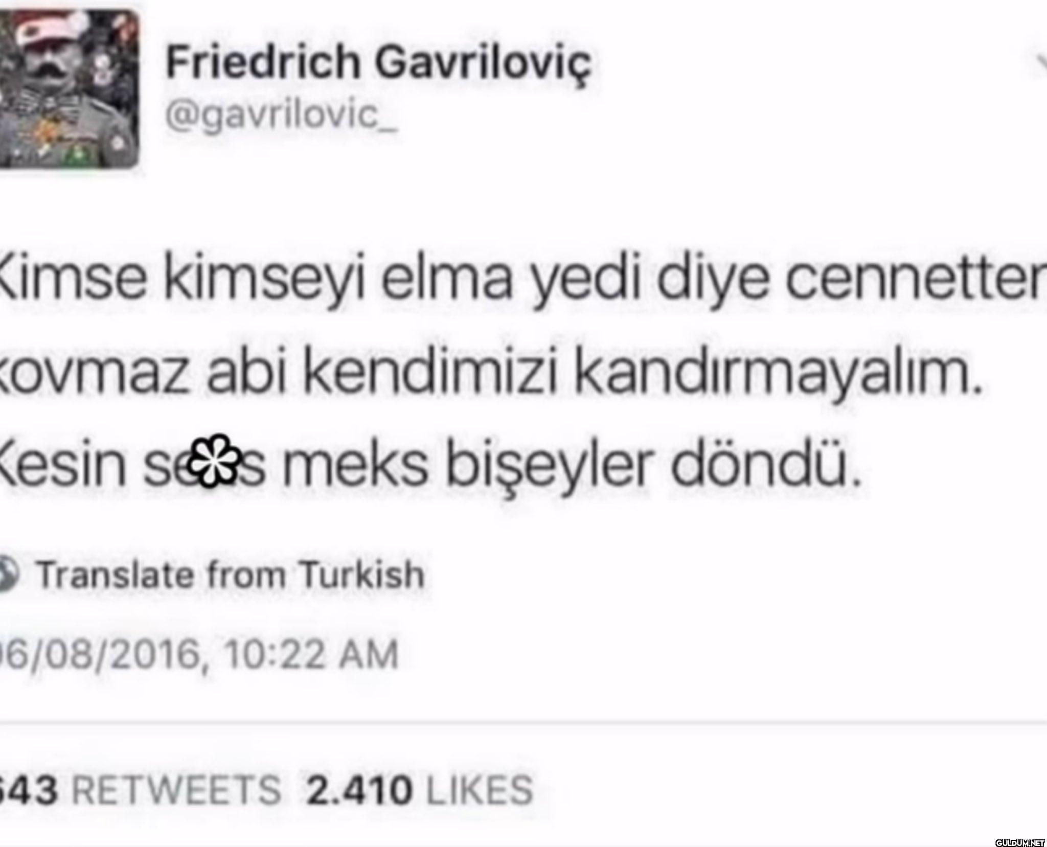 Kimse kimseyi elma yedi...
