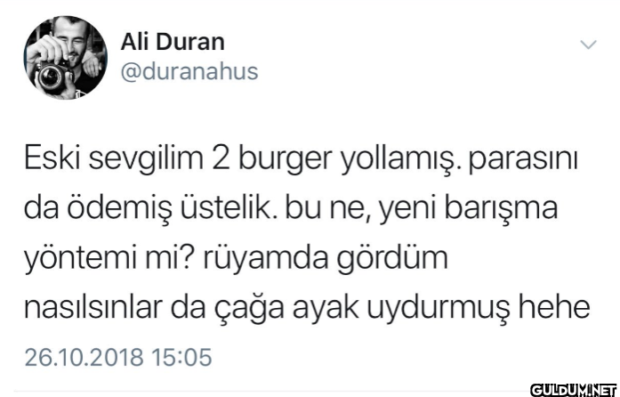 Eski sevgilim 2 burger...