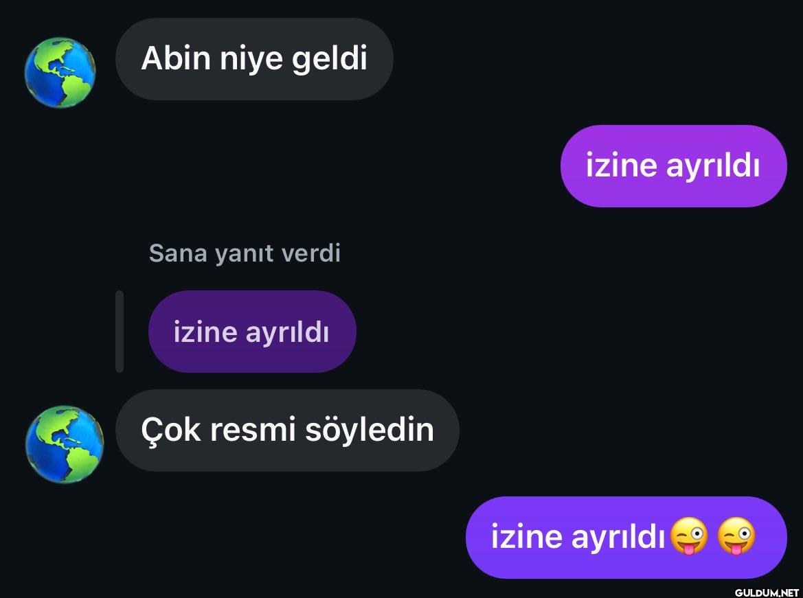 Abin niye geldi izine...