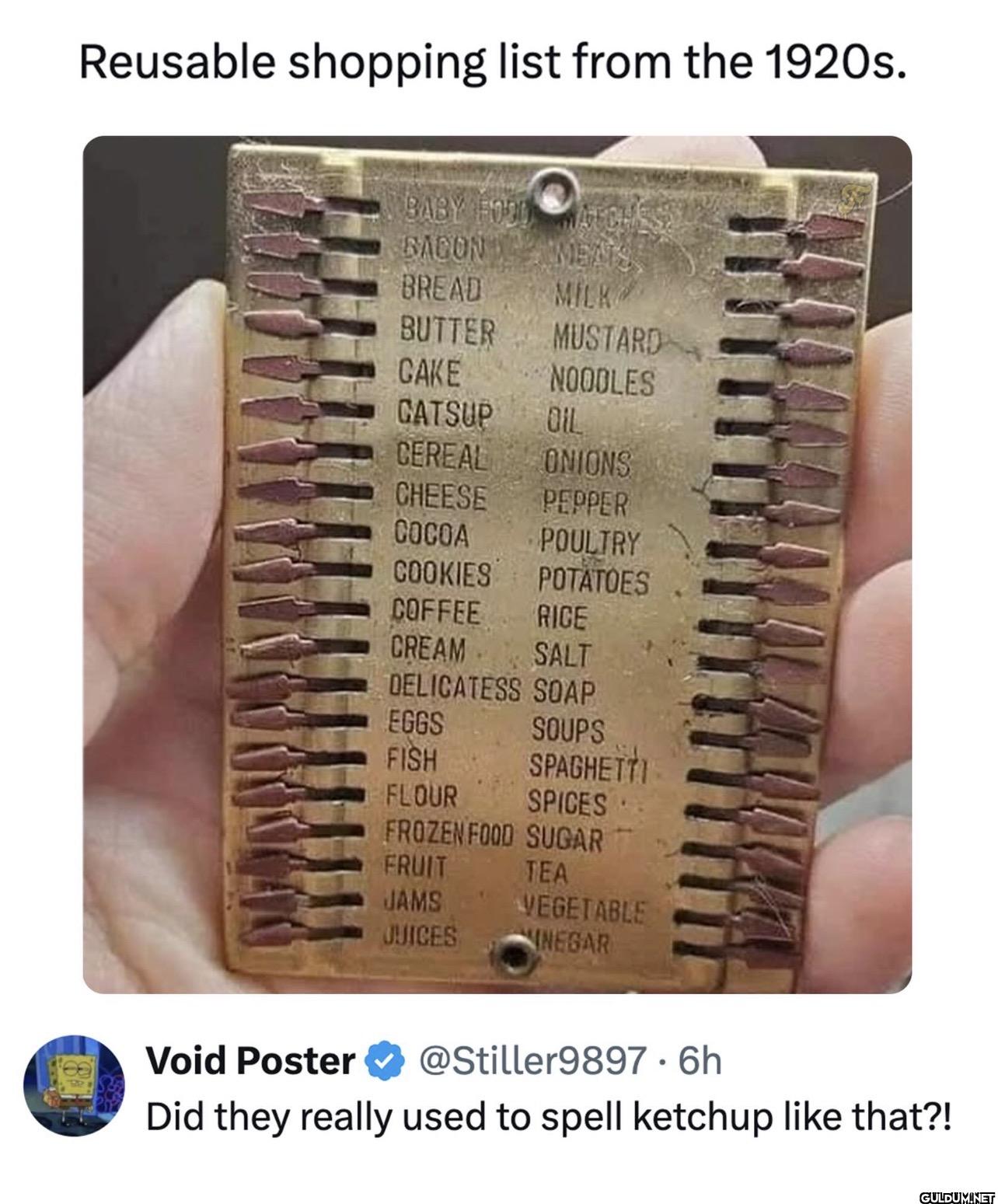 Reusable shopping list...