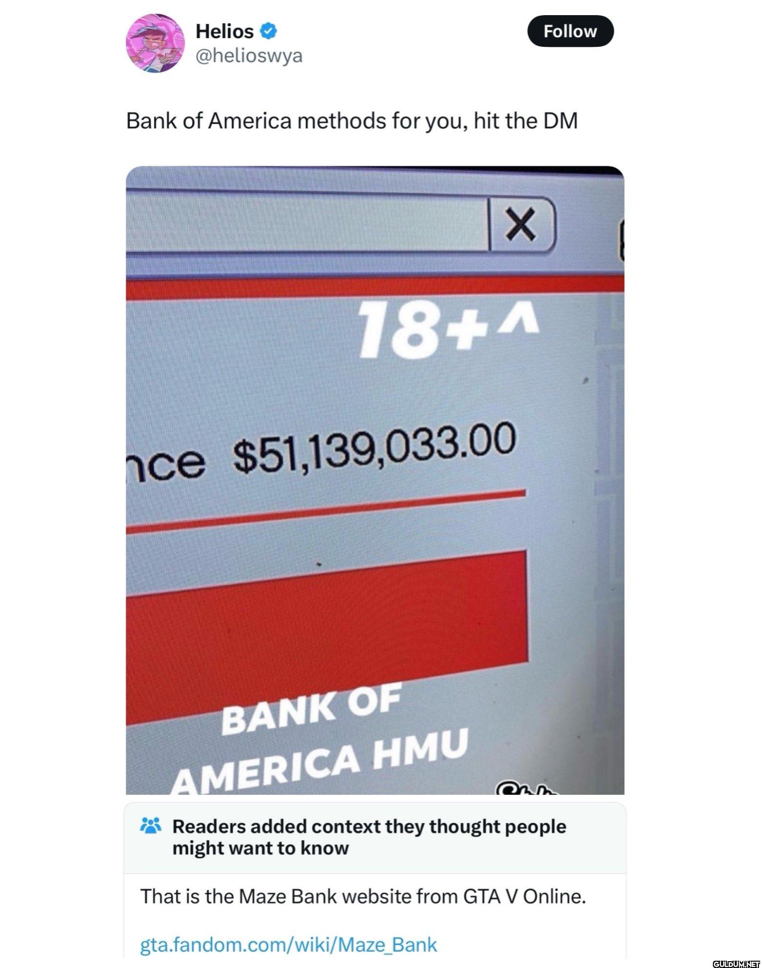 Follow Bank of America...