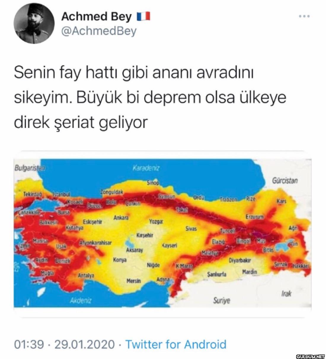 Senin fay hattı gibi ananı...