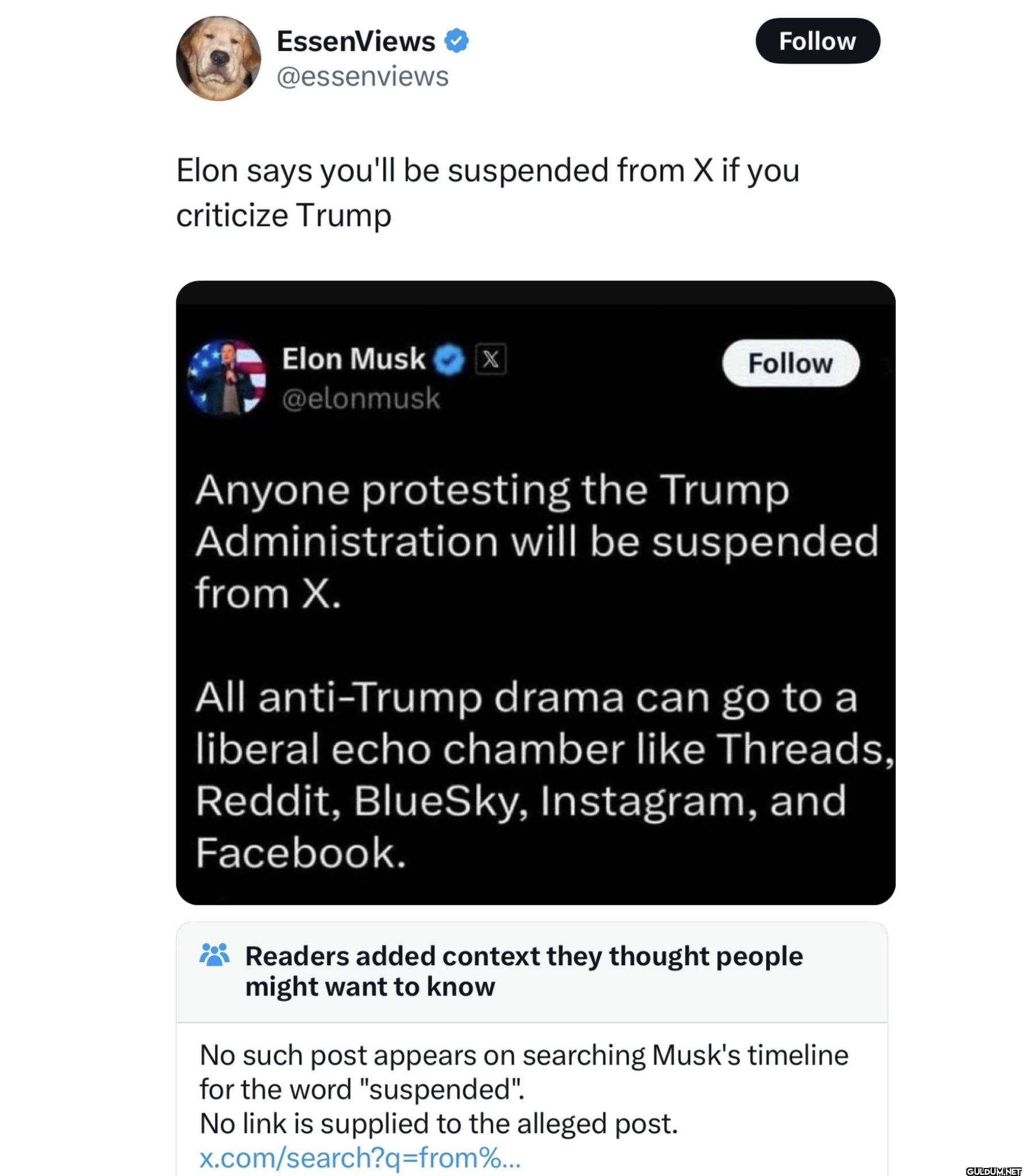 Follow Elon says you'll be...