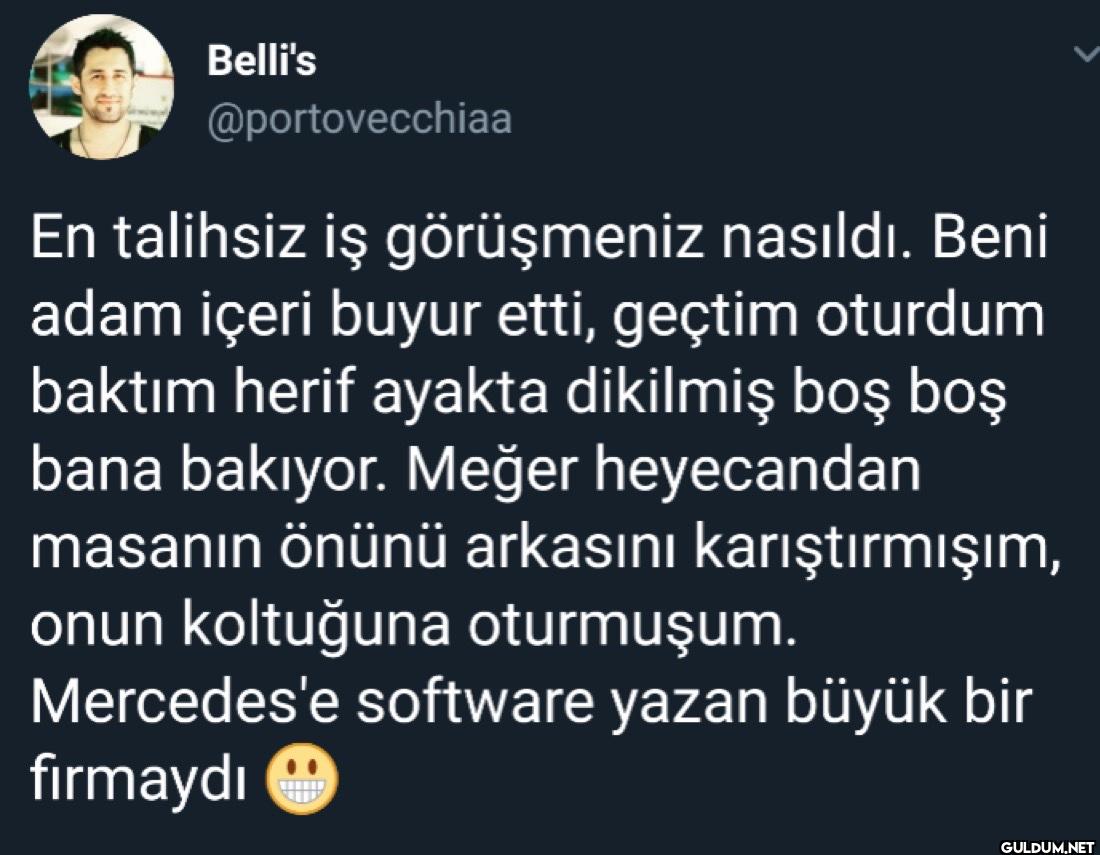En talihsiz iş görüşmeniz...