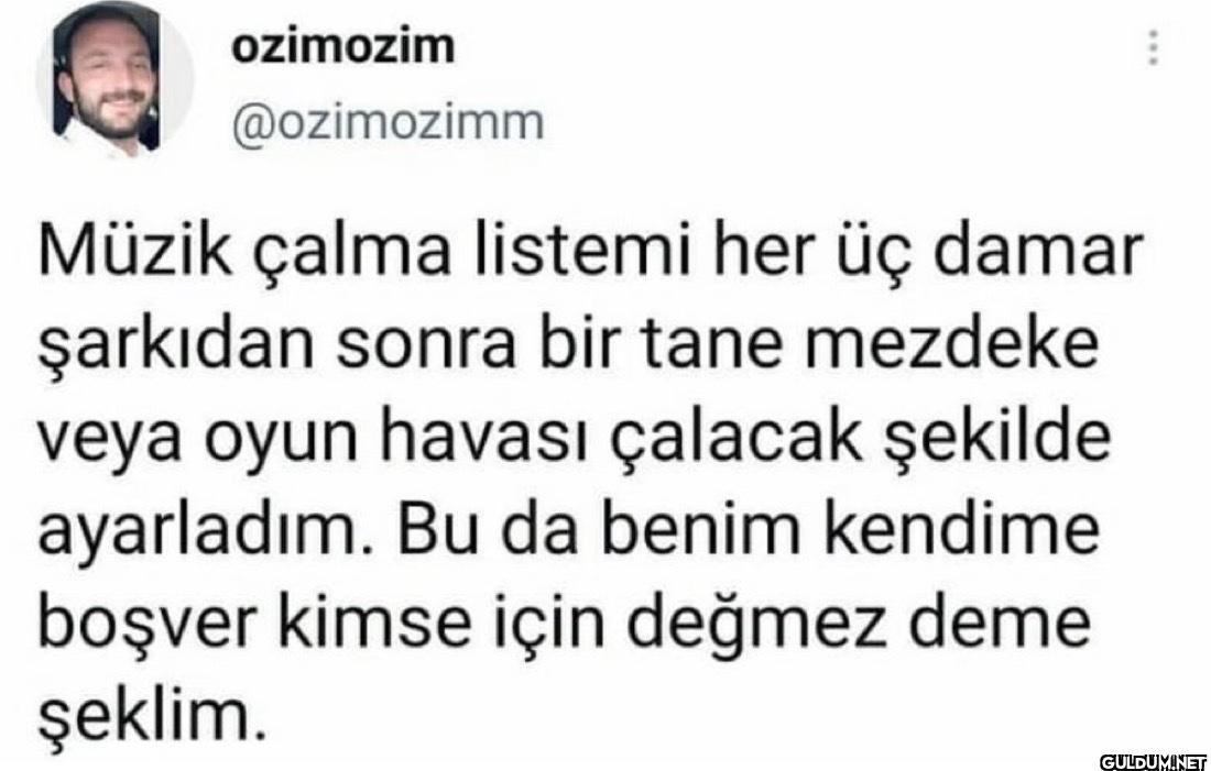 Müzik çalma listemi her üç...