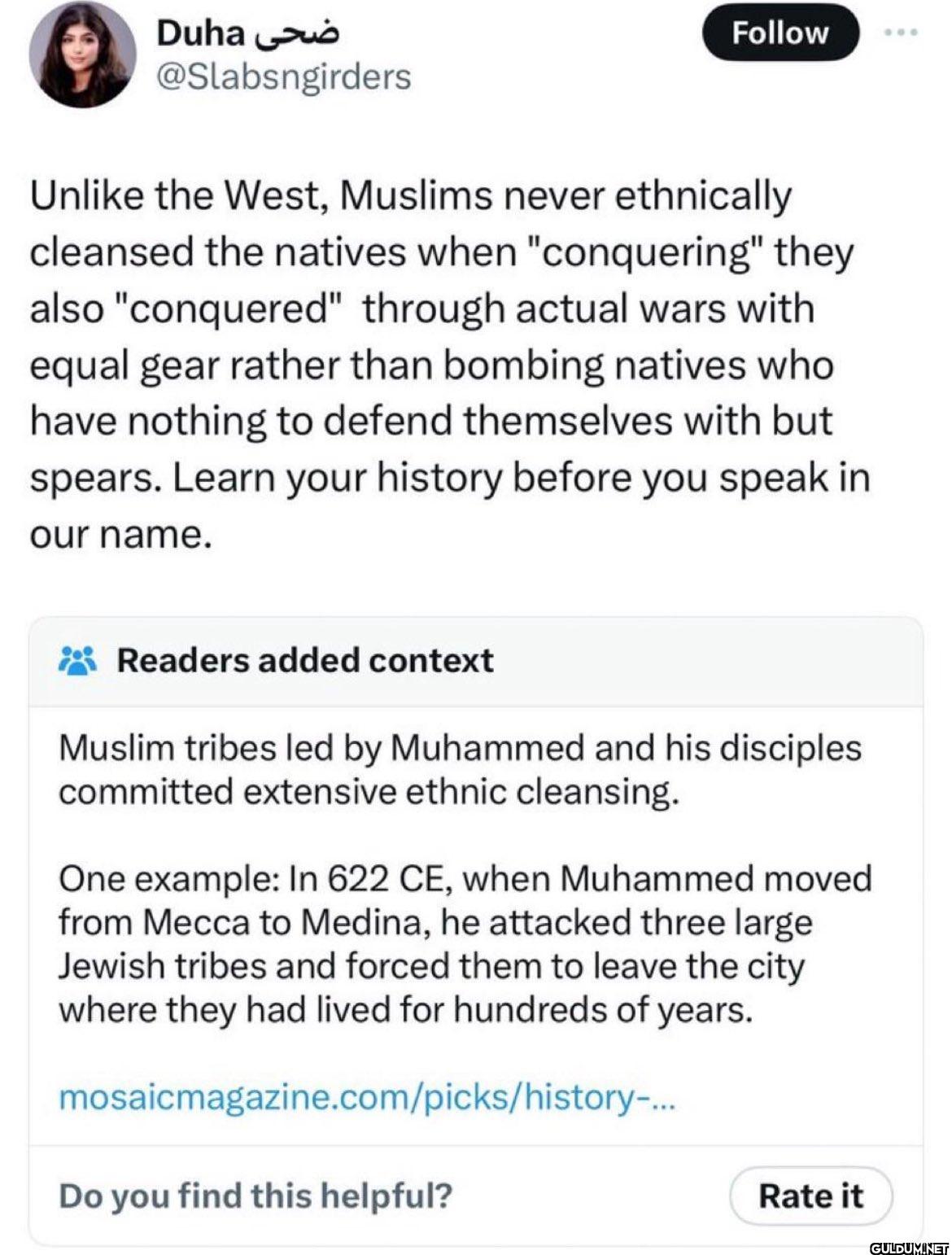 Unlike the West, Muslims...