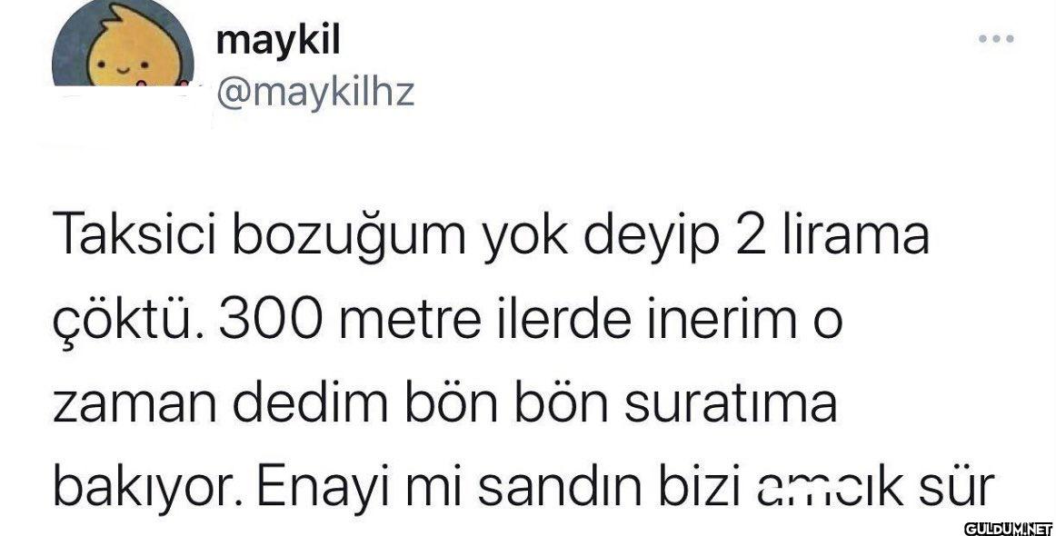 Taksici bozuğum yok deyip...