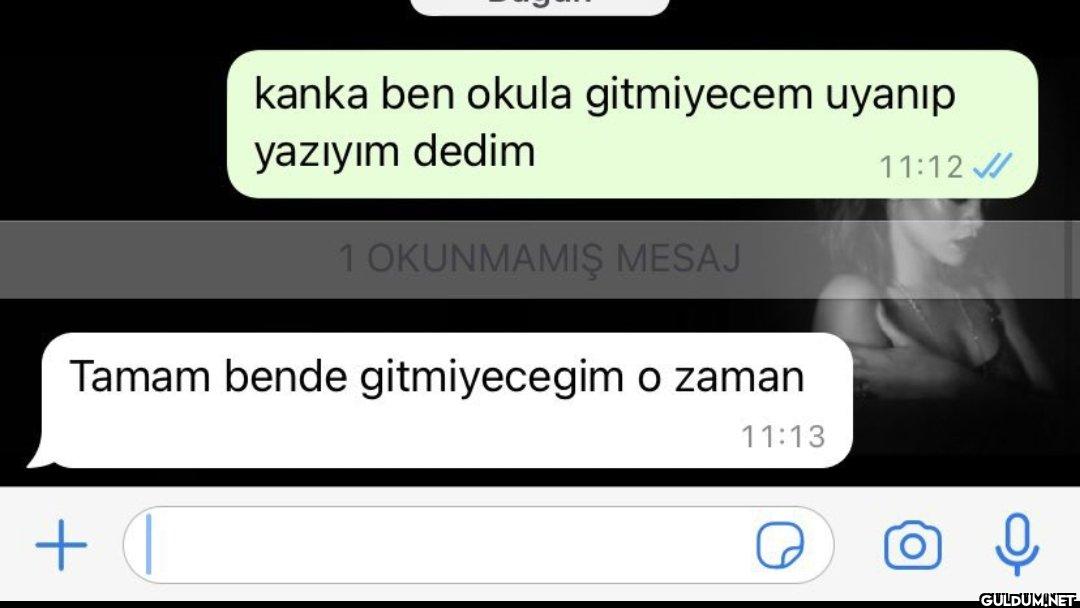 kanka ben okula gitmiyecem...