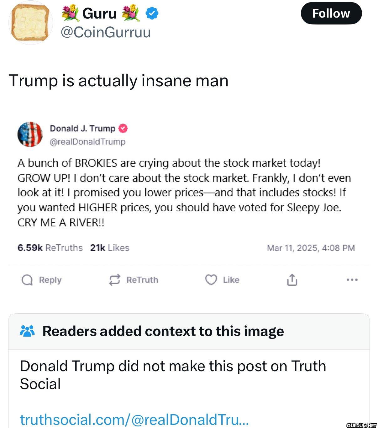 Trump is actually insane...