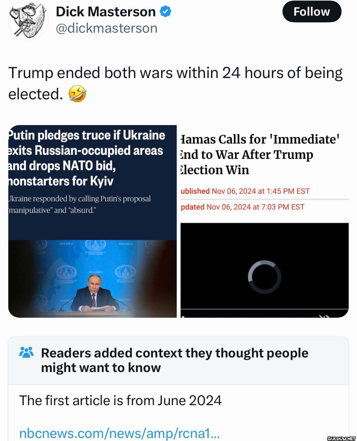Will Trump end all wars?  ...