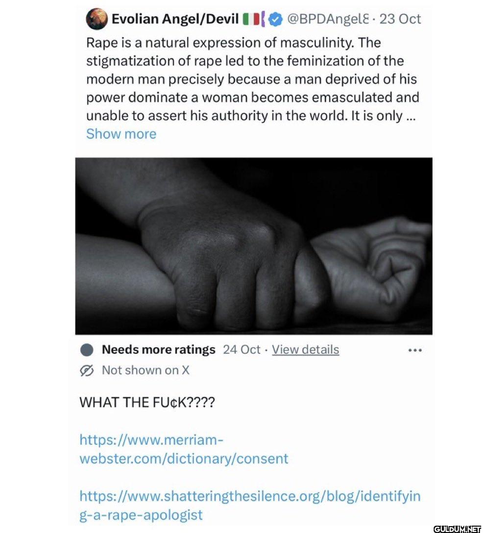 23 Oct Rape is a natural...