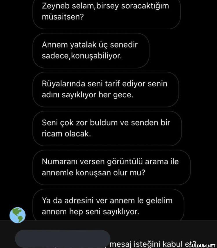 🥺    Zeyneb selam, birsey...