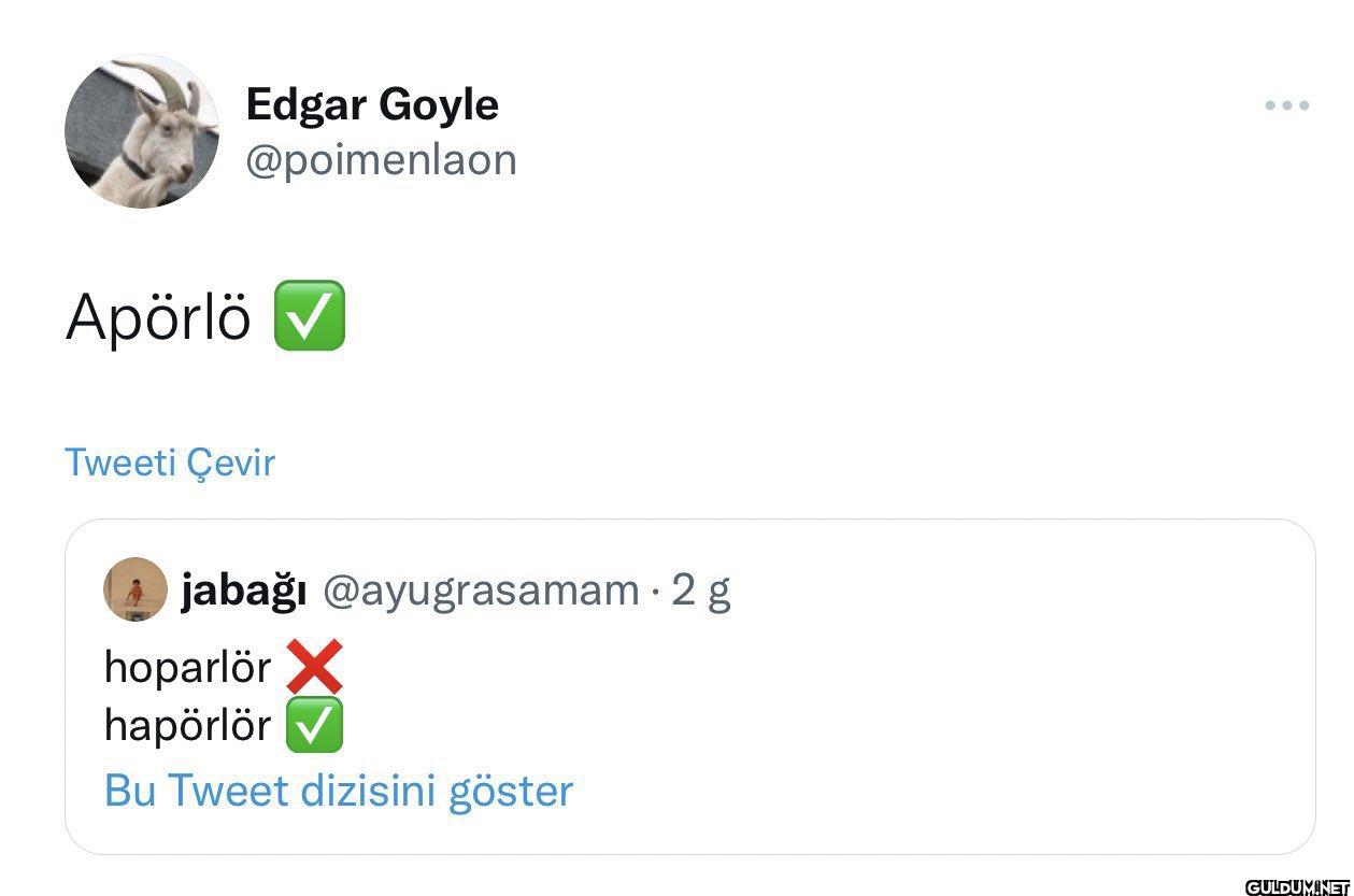 Apörlö ✓ Tweeti Çevir...