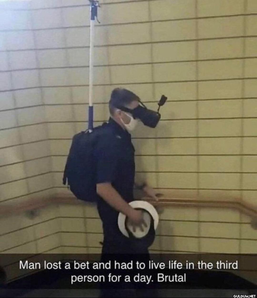 Man lost a bet and had to...