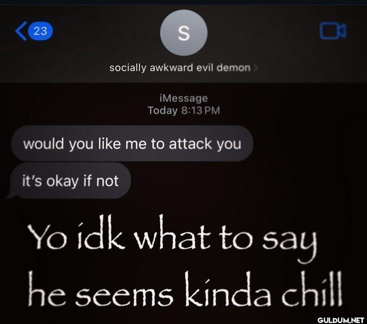 23 S socially awkward evil...