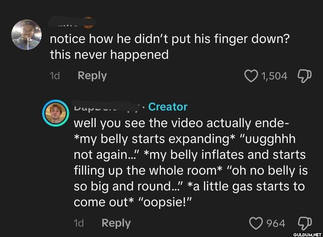 notice how he didn't put...