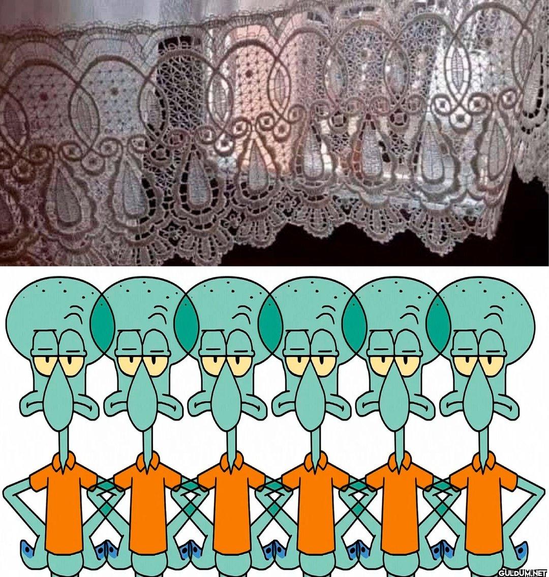 Squidward oyalı tül perde