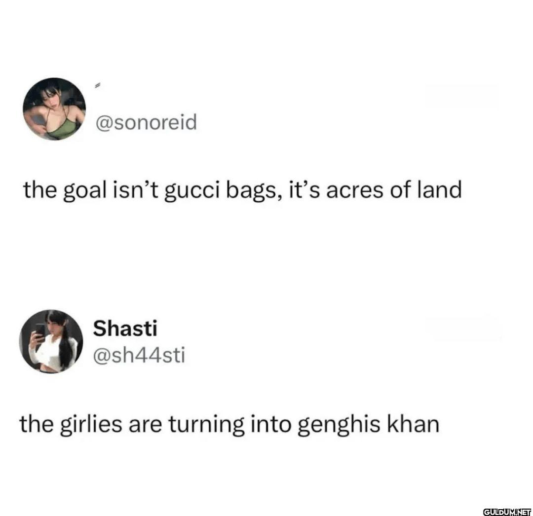 the goal isn't gucci bags,...