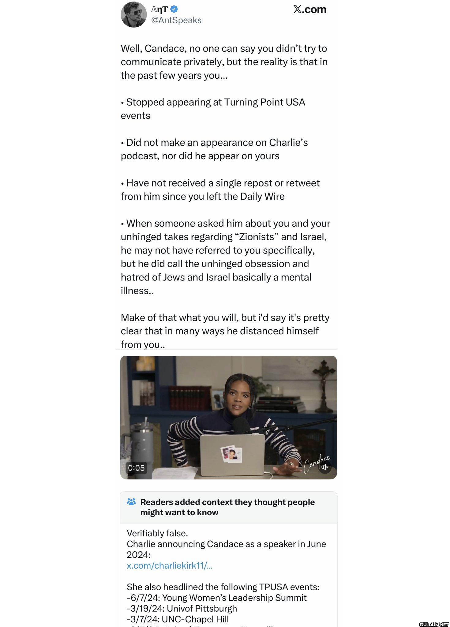 X.com Well, Candace, no...