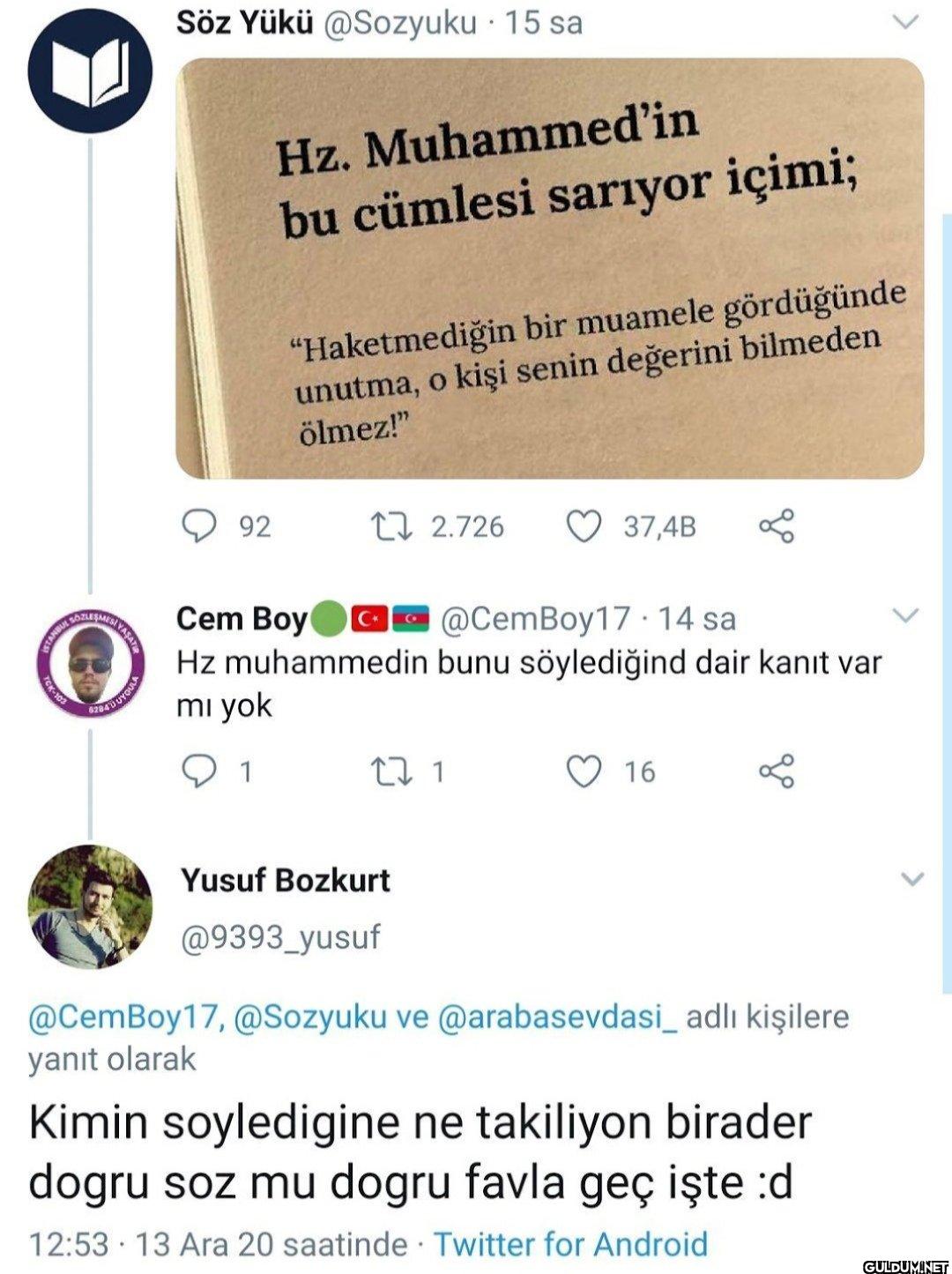 15 sa Hz. Muhammed'in bu...