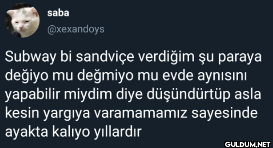 Subway bi sandviçe...