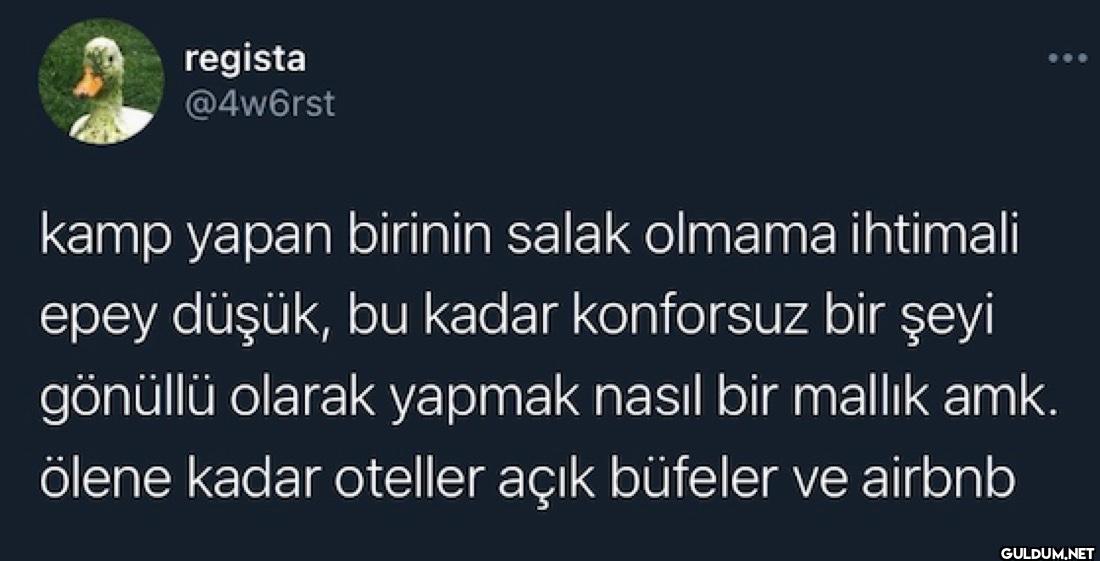 kamp yapan birinin salak...