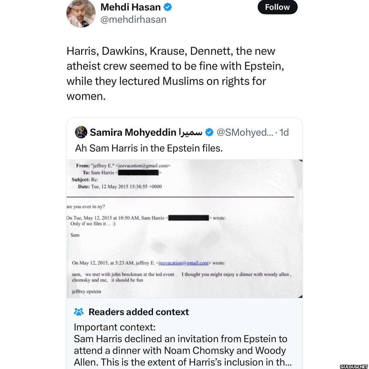 Follow Harris, Dawkins,...