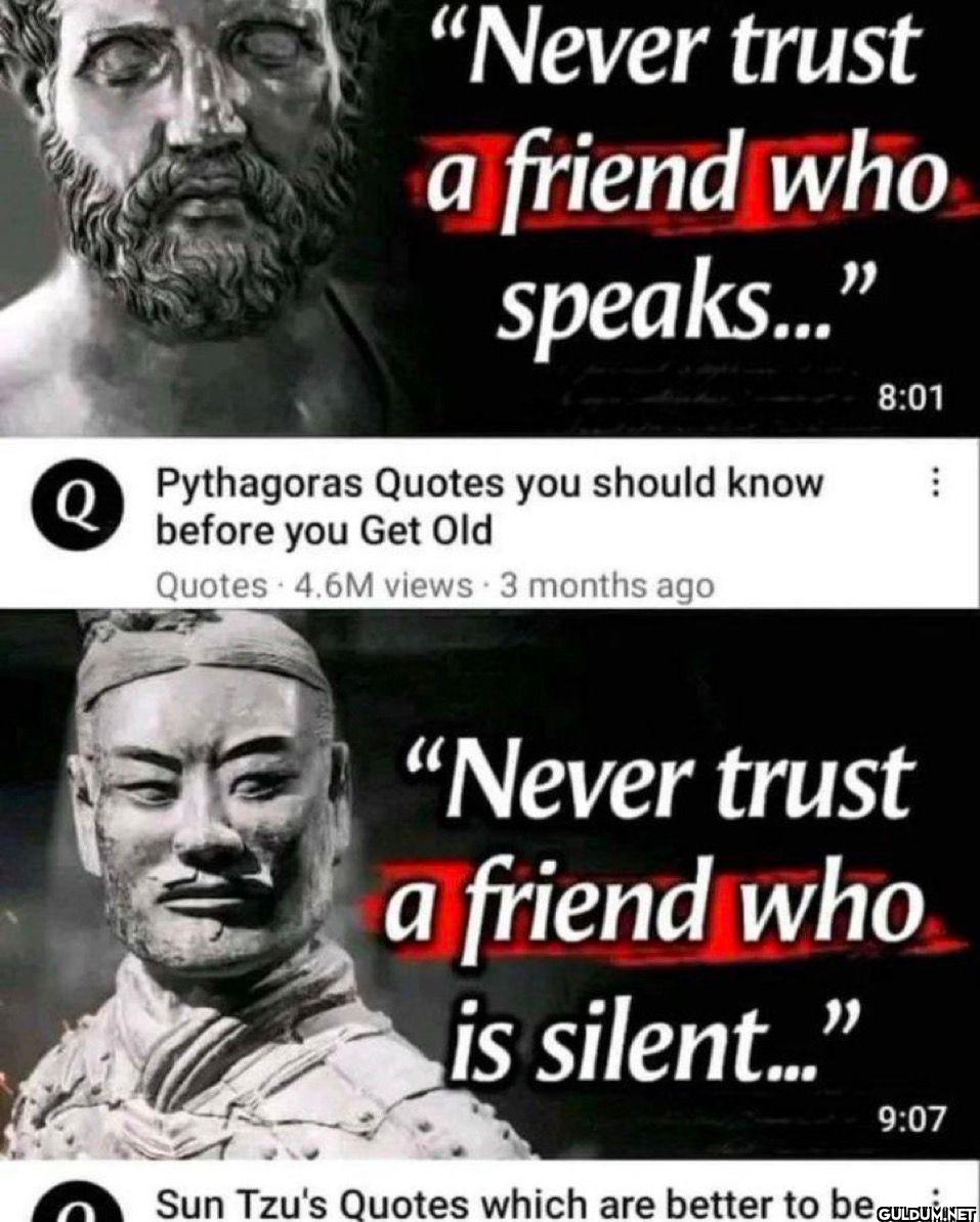 Never trust a friend who...