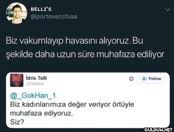 Biz vakumlayıp havasını...