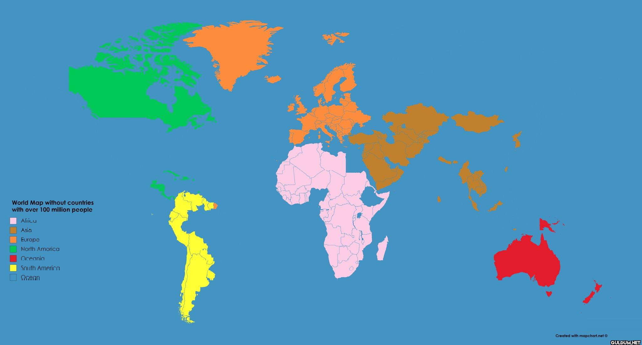 9. A world map without...