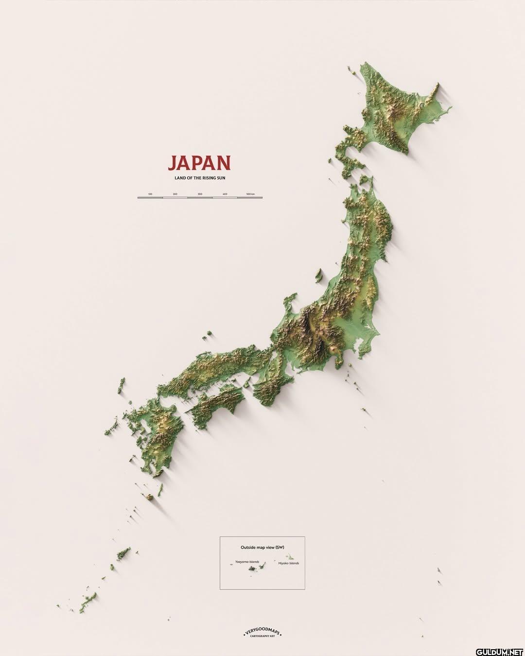 Topological map of JAPAN...