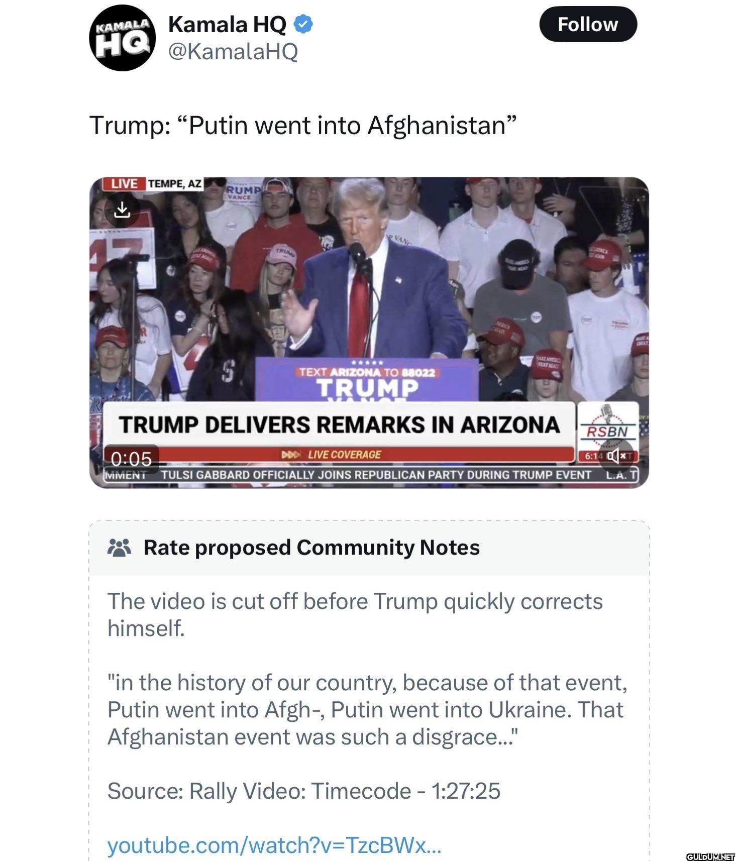 Trump: "Putin went into...