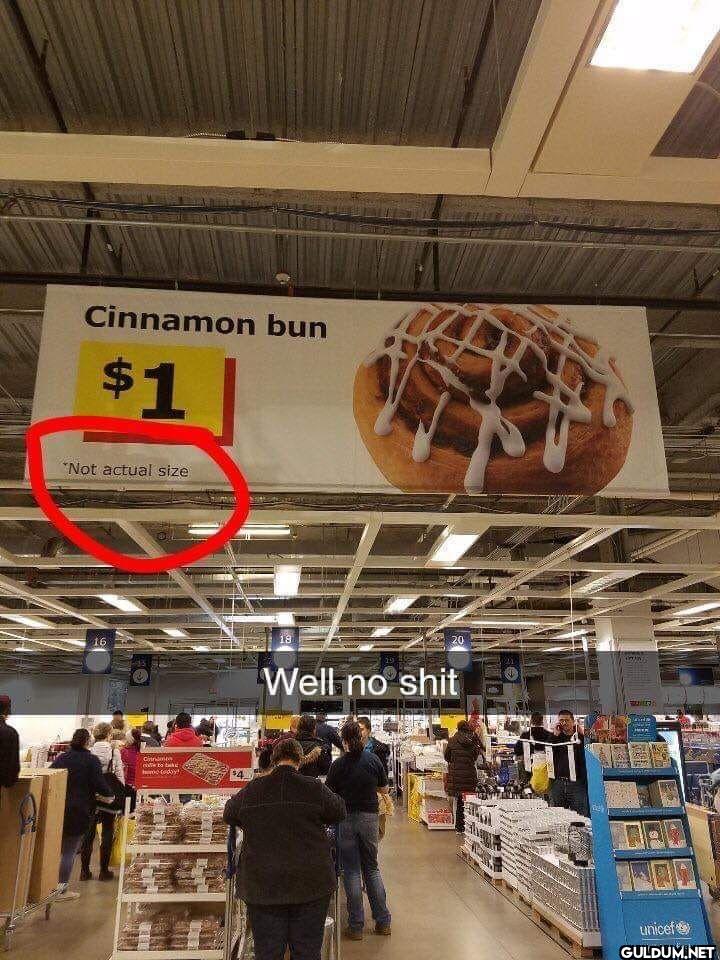 Cinnamon bun $1 "Not...