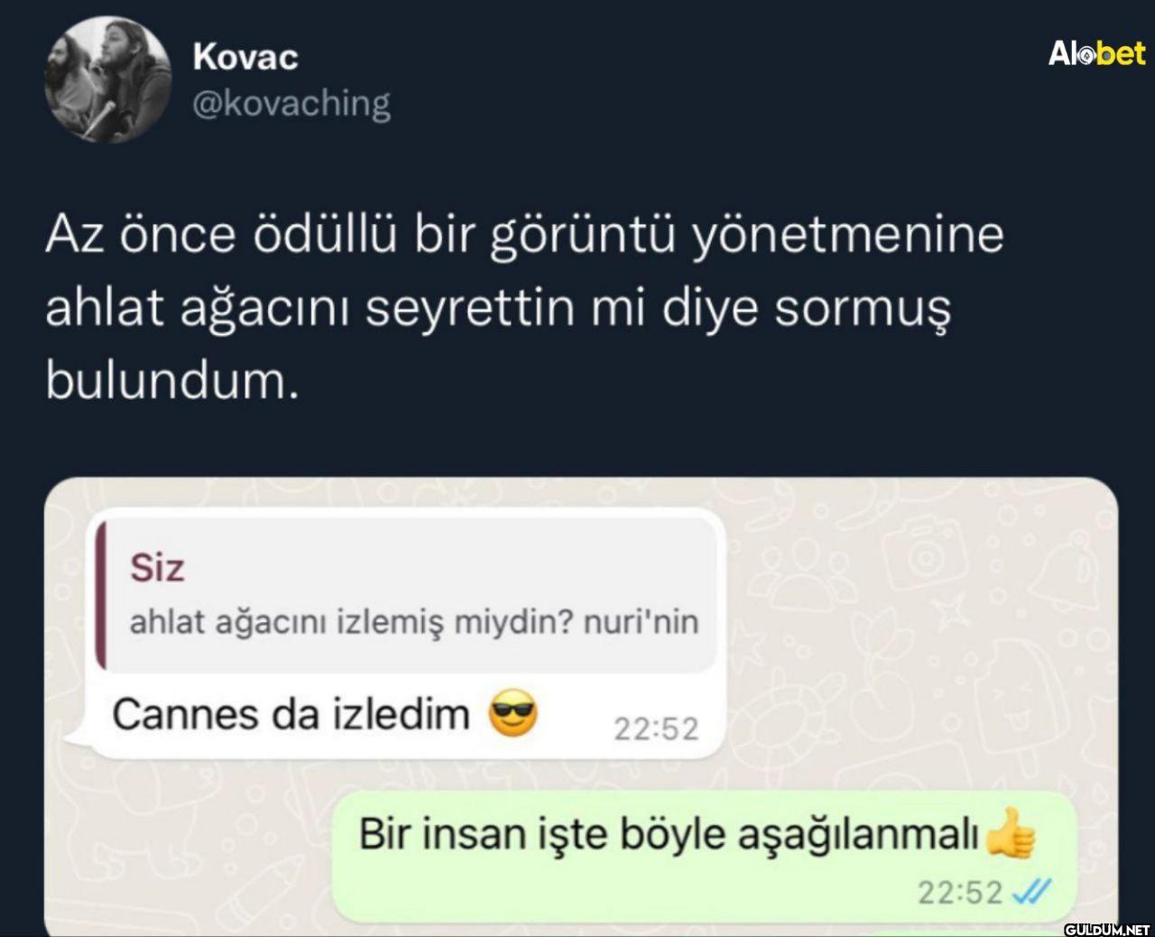 Az önce ödüllü bir görüntü...