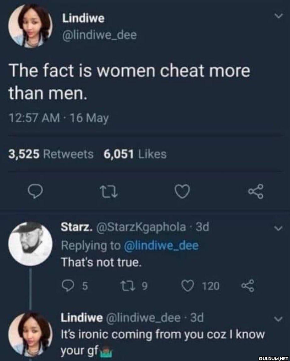 The fact is women cheat...