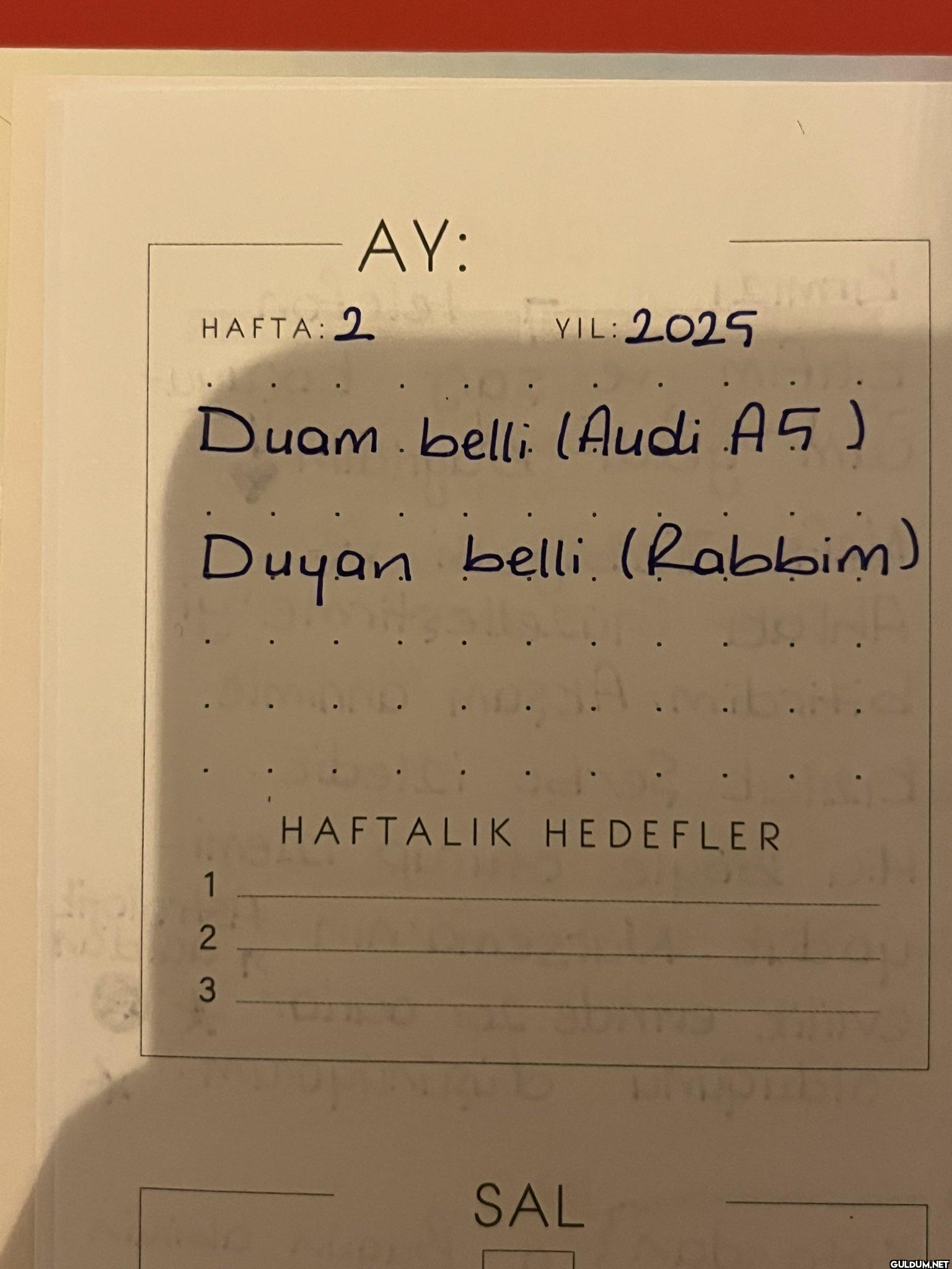 AY: HAFTA: 2 YIL: 2025...