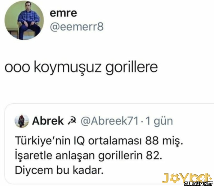 ooo koymuşuz gorillere...