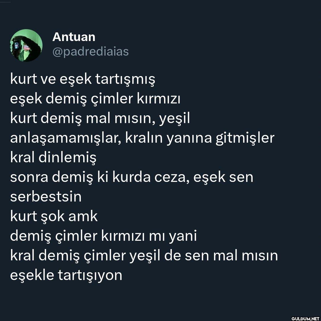 kurt ve eşek tartışmış...