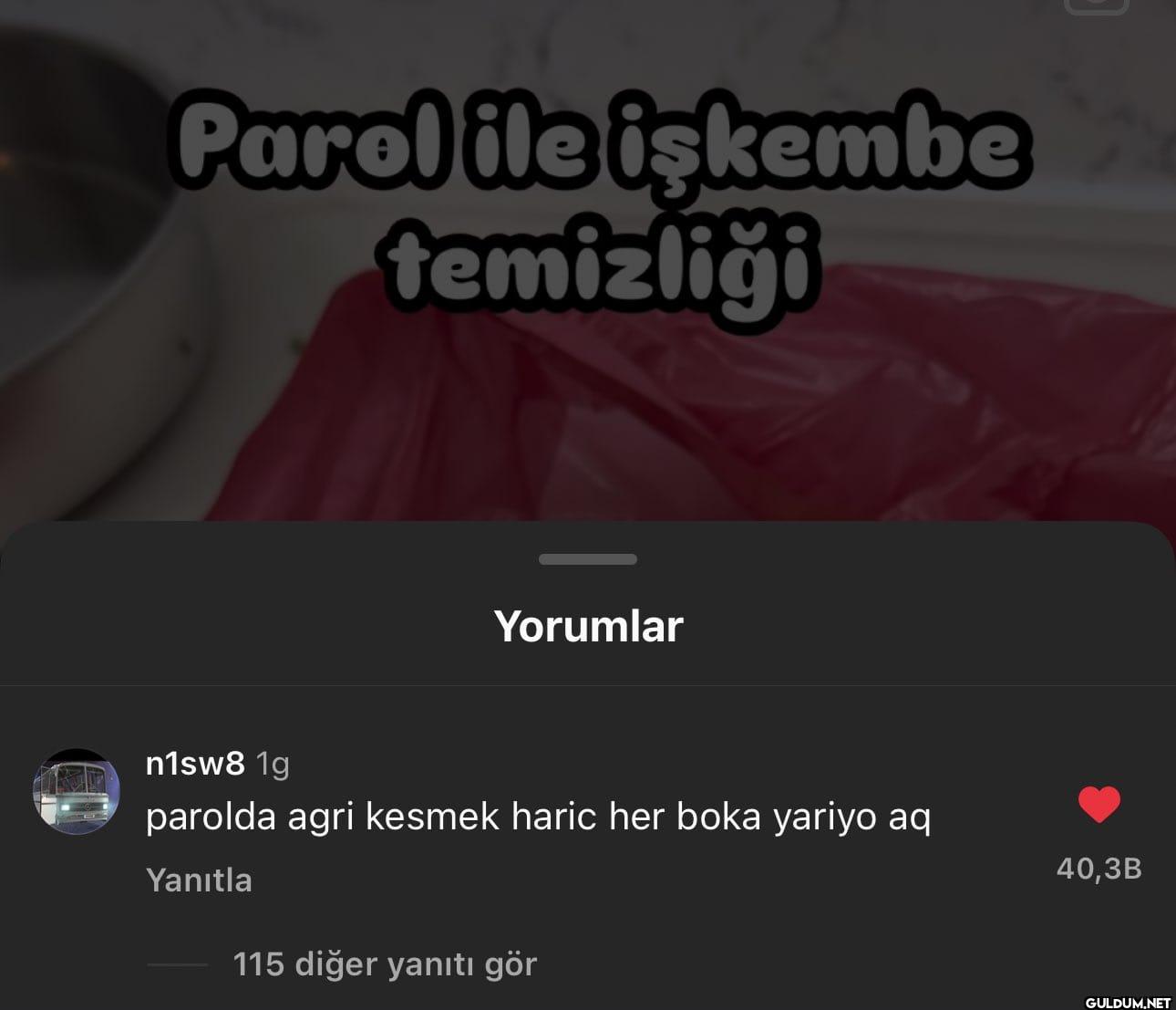 Parol ile işkembe...