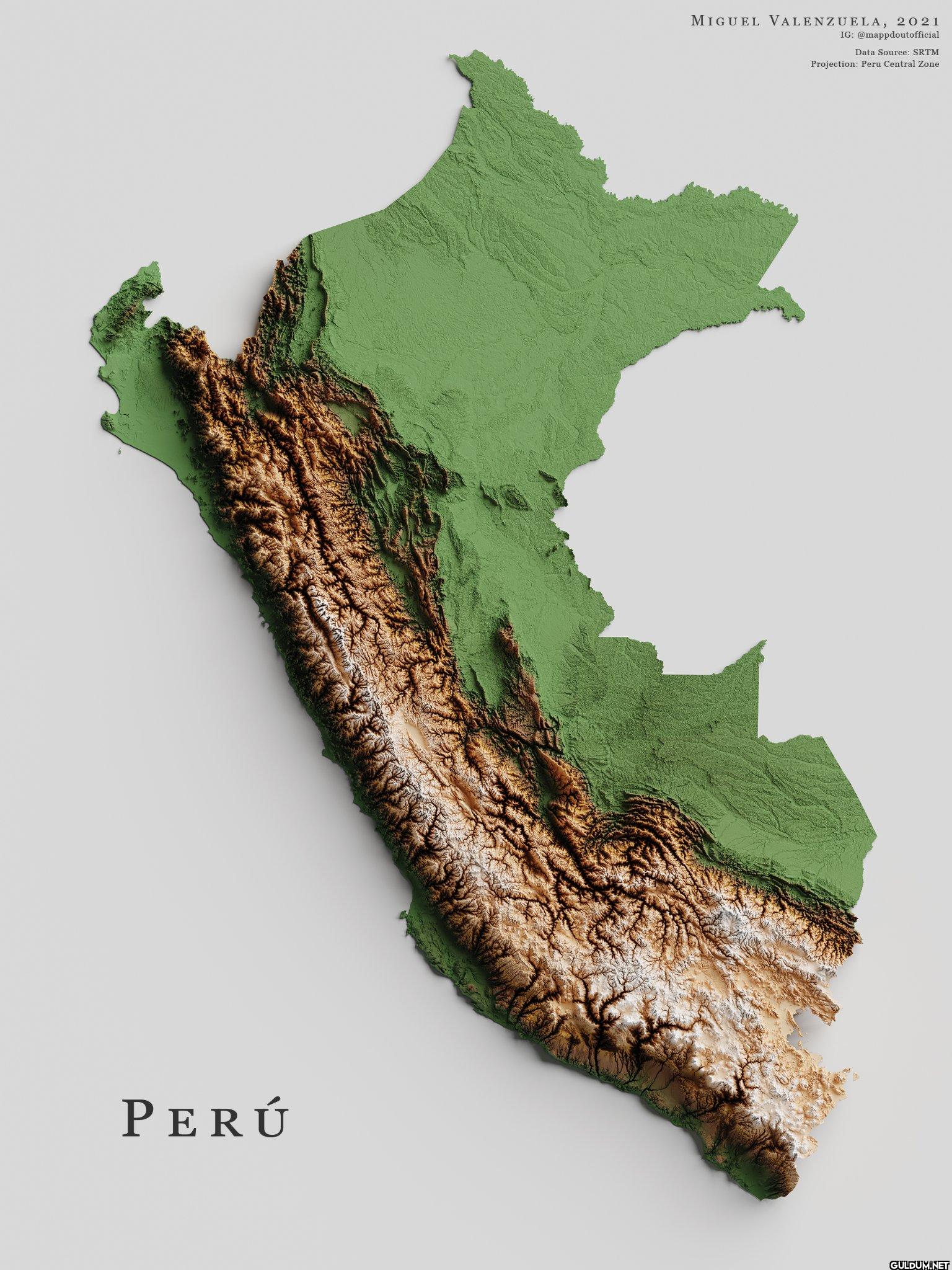 10. Topography map of Peru...