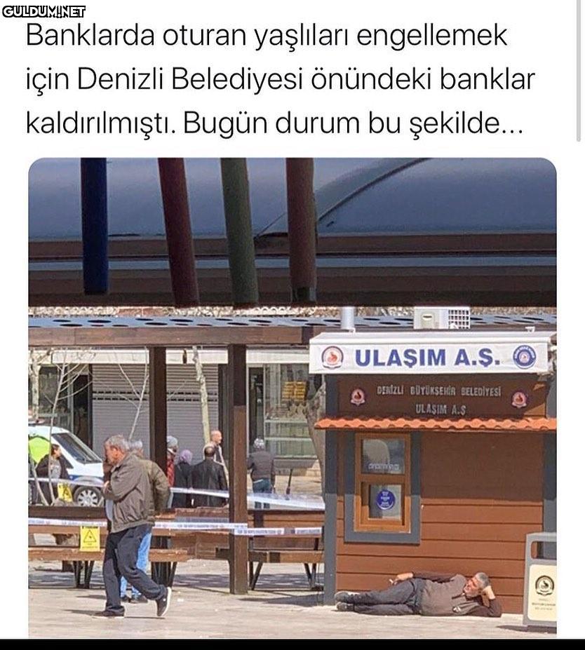 Banklarda oturan yaşlıları...